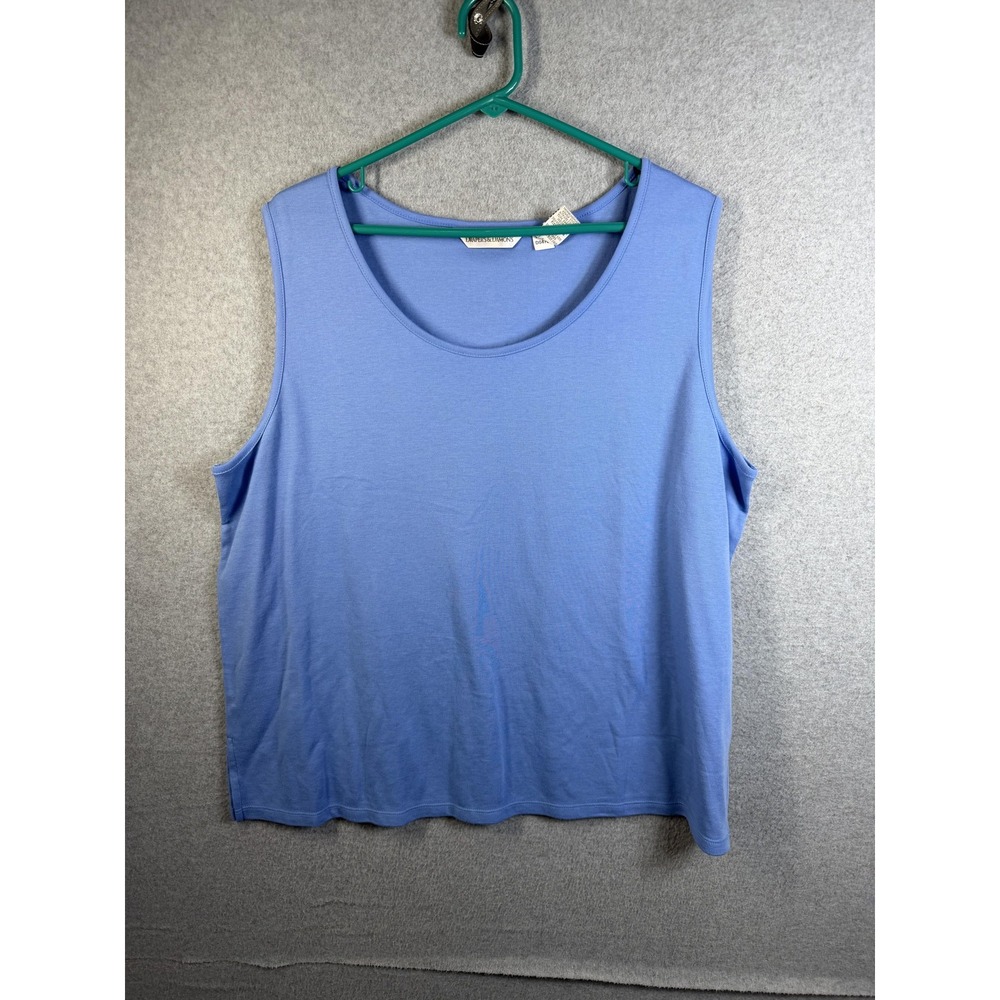 Draper's & Damon's Tank Top Womens 2X Blue Scoop Neck Jersey Knit Basic